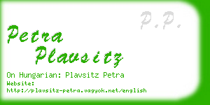 petra plavsitz business card